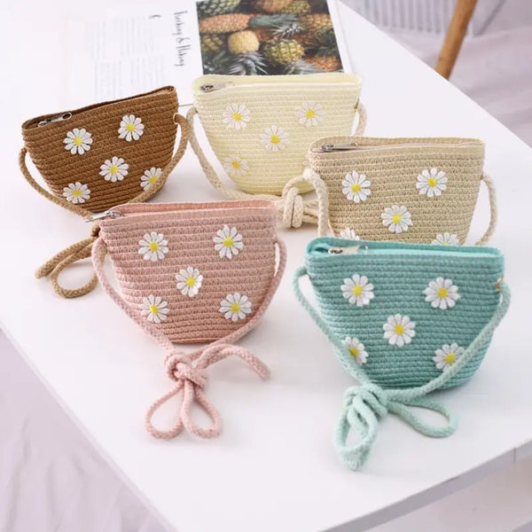 Daisy Darling - So Cute Handwoven Straw Crossbody Bag (Mini Edition)