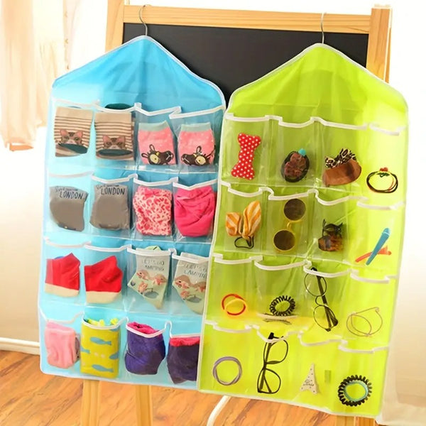 Wardrobe Wonders - 16 Pockets Hanging Closet Organizer in Grey Color