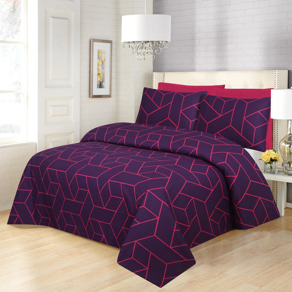Mira Printed Bed Sheet Set – King Size