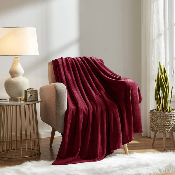 Flannel Moonlight Red Winter Blanket - Soft Mink Fleece Throw